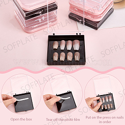 9Pcs 3 Colors Plastic Fake Nail Tips Storage Box&nbsp;CON-SP0001-16