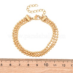 304ステンレススチールボールチェーンマルチ連ブレスレット  ゴールドカラー  6-1/8インチ（15.7cm）&nbsp;BJEW-C128-01B