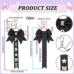 12Pcs Polyester & Rhinestone Keychains&nbsp;KEYC-PH0002-42A
