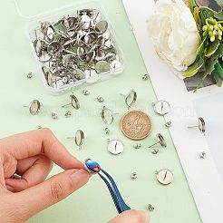 304 Stainless Steel Stud Earring Settings&nbsp;STAS-UN0019-14P