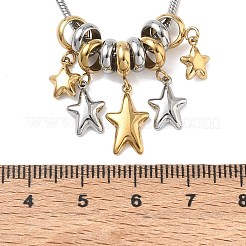 Duo Tone 304 Stainless Steel 5 Star Pendant Necklaces&nbsp;SA-CBAFEB5-01GP