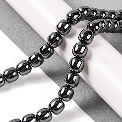 非磁性合成ヘマタイトビーズ連売り  バレル  黒メッキ  8.5x8mm  穴：1.5mm  約49個/連  15.79''（40.1センチメートル）&nbsp;G-Q174-03