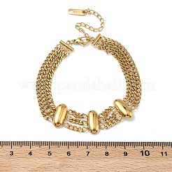 304 Stainless Steel Multi-strand Curb Chain Bracelets&nbsp;BJEW-F533-02E-G