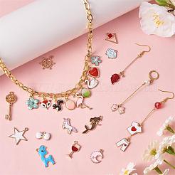 300 個卸売バルクロットジュエリーメイキングチャームペンダント混合形状合金エナメルチャームジュエリーネックレスイヤリングメイキング工芸品  ミックスカラー  13mm  穴：1.5mm&nbsp;JX155A