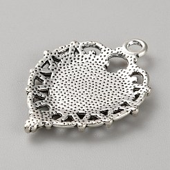 合金のチベット風チャーム  ハート  アンティークシルバー  33.5x25.5x3mm  穴：2mm&nbsp;FIND-CJC0011-48B-AS