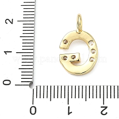 Brass Micro Pave Clear Cubic Zirconia Pendants&nbsp;KK-I476-01G-G
