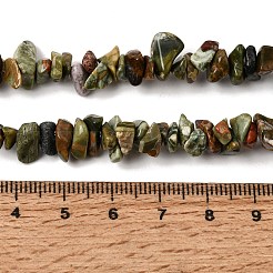 天然石ライオライトジャスパービーズ連売り  チップ  5~13x5~8x2~6mm  穴：0.8mm  30.71''（78センチメートル）&nbsp;GG-CBAC13F-B01-01
