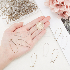Brass Hoop Earrings Findings Kidney Ear Wires&nbsp;KK-FH0001-45-NR