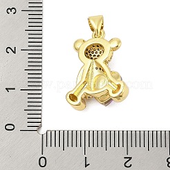 Rack Plating Brass Micro Pave Cubic Zirconia Pendants&nbsp;KK-Z074-66G