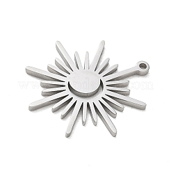 304ステンレスペンダント  太陽のチャーム  ステンレス鋼色  25x23x1.3mm  穴：1.2mm&nbsp;SA-CBAAC28-04P
