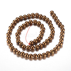 Electroplate Magnetic Synthetic Hematite Bead Strands&nbsp;G-A165A-6mm-07
