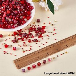2 Bag Glass Round Beads Set&nbsp;JX547D