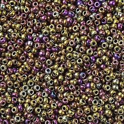 MIYUKIラウンドロカイユビーズ  日本製シードビーズ  （rr188)メタリックパープルゴールドアイリス  11/0  2x1.3mm  穴：0.8mm  約5500個/50g&nbsp;SEED-X0054-RR0188