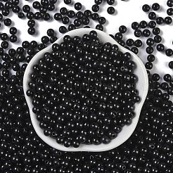 不透明なアクリルビーズ  ラウンド  ブラック  5x4mm  穴：1.6mm  約12500個/500g&nbsp;SACR-A007-01C-16