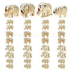 40Pcs 4 Style Rack Plating Alloy Beads&nbsp;FIND-PH0002-72-RS-WH