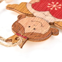 Christmas Theme Wood Big Pendant Decorations&nbsp;HJEW-F011-02