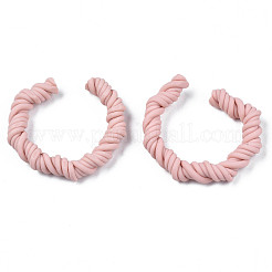 Polymer Clay Twist Rope Open Ring&nbsp;CLAY-N010-031-02
