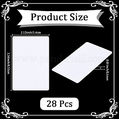 プラスチックシート28枚  長方形  ホワイト  85.5x54x0.5mm&nbsp;DIY-CP0013-25B