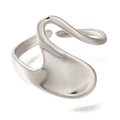女性用304ステンレススチールカフリング  ステンレス鋼色  調整可能  18mm&nbsp;RJEW-Z074-14P