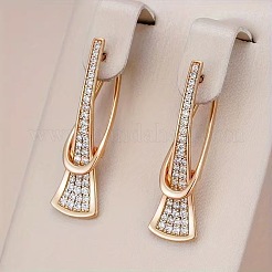 Brass Micro Pave Clear Cubic Zirconia Nuggets Hoop Earrings&nbsp;FS-WG6D53B-01