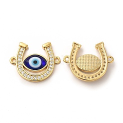 Rack Plating Real 18K Gold Plated Brass Micro Pave Clear Cubic Zirconia Connector Charms&nbsp;ZIRC-L102-01G-01