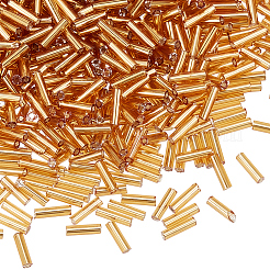 50g メッキガラスラッパビーズ  メタリックカラー  ゴールデンロッド  6~7x2mm  穴：1mm&nbsp;SEED-SP0001-08A