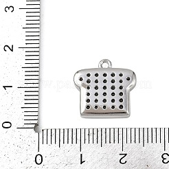 Brass Micro Pave Clear Cubic Zirconia Charms&nbsp;KK-L238-18P