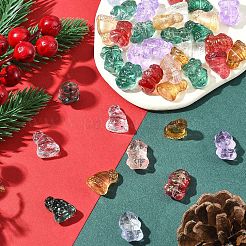 40Pcs Christmas Theme Transparent Glass Beads&nbsp;GLAA-FS0001-87B