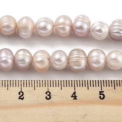 天然養殖淡水パールビーズ連売り  ポテト  ロージーブラウン  7~8mm  穴：0.6mm  約26個/連  6.69インチ（17cm）&nbsp;PEAR-C003-01D