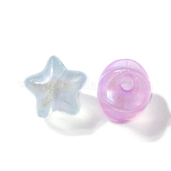 レインボー虹色メッキアクリルビーズ  キラキラビーズ  スター  ミックスカラー  11x11.5x9.5mm  穴：2mm&nbsp;CACR-YW0001-07