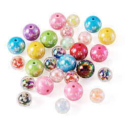 28Pcs 2 Colors UV Plating Acrylic Printed Beads&nbsp;FIND-TA0010-64