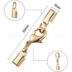 クリップエンド付きラックメッキ真鍮カニカン  ジュエリーには素敵な  ミックスカラー  33x5mm  10セット / カラー  20セット /箱&nbsp;KK-PH0035-34-WH