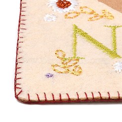 刺繍コーナーブックマーク  個性的手刺繍のしおり  フラワー フェルト トライアングル コーナー ページ マーカー  本を読むのが好きな先生向け  正方形  文字.n  95x95mm&nbsp;JX510N