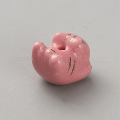 Bright Glazed Porcelain Beads&nbsp;PORC-WH0015-14D
