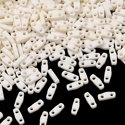 MIYUKIクォーターティラビーズ  日本製シードビーズ  2穴  （qtl2021)マット不透明クリーム  5x1.2x1.9mm  穴：0.8mm  約2400個/50g&nbsp;SEED-X0054-QTL2021
