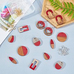DIY Wooden Dangle Earring Making Kits&nbsp;DIY-OC0007-02