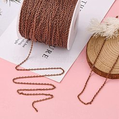 アイアン製アズキチェーン  溶接されていない  スプールで  フラットオーバル  カドミウムフリー＆ニッケルフリー＆鉛フリー  赤銅鉱  3x2.2x0.6mm  約328.08フィート（100m）/ロール&nbsp;CH-0.6PYSZ-R