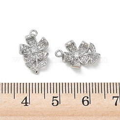 Brass Micro Pave Clear Cubic Zirconia Pendants&nbsp;KK-P355-02P
