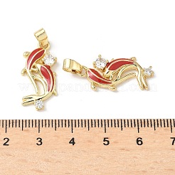 Brass Micro Pave Cubic Zirconia Pendants&nbsp;KK-C104-04C-G
