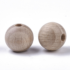 Natural Beech Wood Beads&nbsp;WOOD-T020-01B