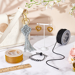2ロール 2色 3本撚りナイロンミランコード/撚り糸  編まれたブレスレットのネックレスの作成のため  ミックスカラー  2mm  1ロール/カラー&nbsp;OCOR-OC0001-41B