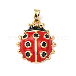 Brass Micro Pave Cubic Zirconia & Enamel Pendants&nbsp;KK-F917-04A