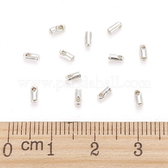真鍮製コードエンドパーツ  銀色のメッキ  4x1.8mm  穴：0.8mm  内径：1.2mm&nbsp;X-EC111-1S