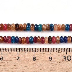 染め加工天然石ホワイトジェイドビーズ連売り  ロンデル  ミックスカラー  4~5x2~3mm  穴：0.8mm  約142~150個/連  14.57~14.96''（37~38センチメートル）&nbsp;G-T139-57A-11