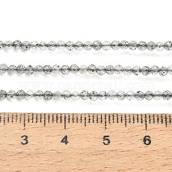 天然石クラウディクォーツビーズ連売り  ラウンド  多面カット  2~2.5mm  穴：0.6mm  約185個/連  15.35''（39センチメートル）&nbsp;GG-CBA3921-A06-2mm