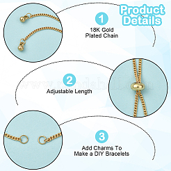 10Pcs Brass Curb Chain Slider Bracelet Makings&nbsp;AJEW-BBC0002-53G