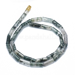 天然石モスアゲートビーズ連売り  コラム  11~15x3.5~4.5mm  穴：1~1.2mm  約28~30個/連  15.1~15.9インチ（38.5~40.5cm）&nbsp;G-F631-D30