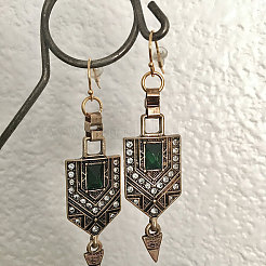 Alloy Rhinestone Dangle Earrings&nbsp;FS-WGCEAE4-01