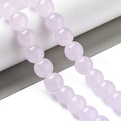 Imitation Jade Glass Round Beads Strands&nbsp;GLAA-A016-01B
