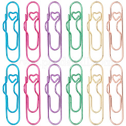 24Pcs 6 Colors Iron Paper Clips&nbsp;OFST-CP0001-16